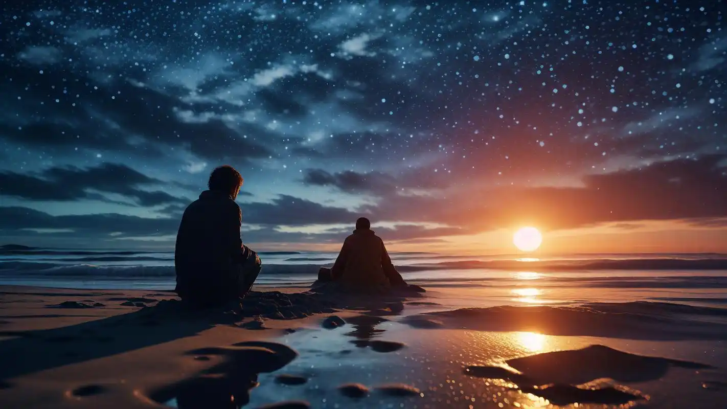 一个人看海98孤独又浪漫的高清壁纸 一个人静静地坐在海边,眼前是