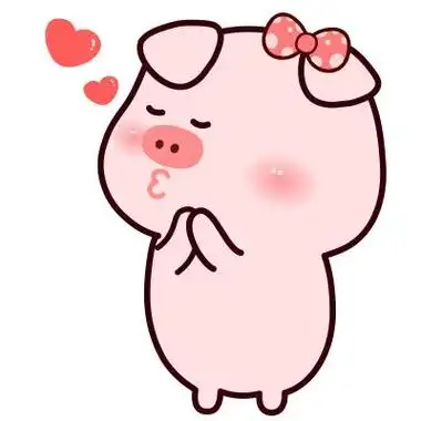 猪简笔画可爱情侣头像