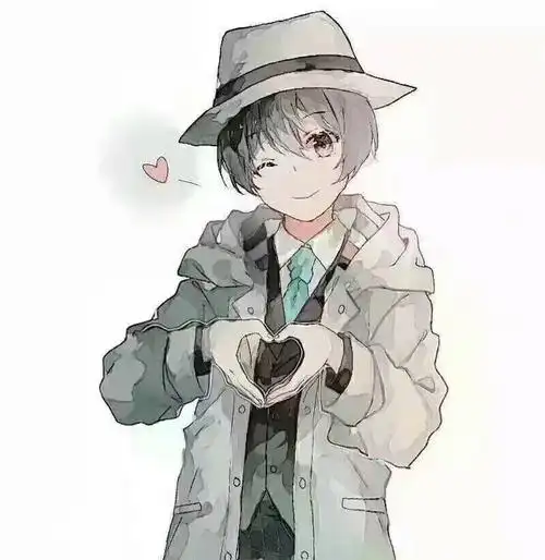 可爱男生头像比心