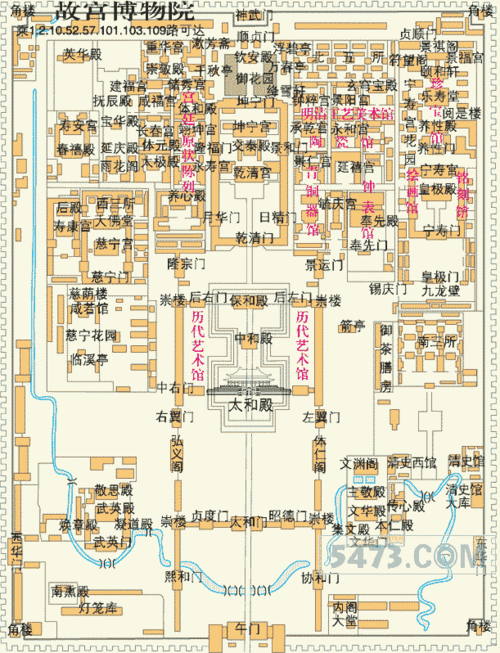展开全部 插入的这个图片就是故宫导游图.你看一下吧.