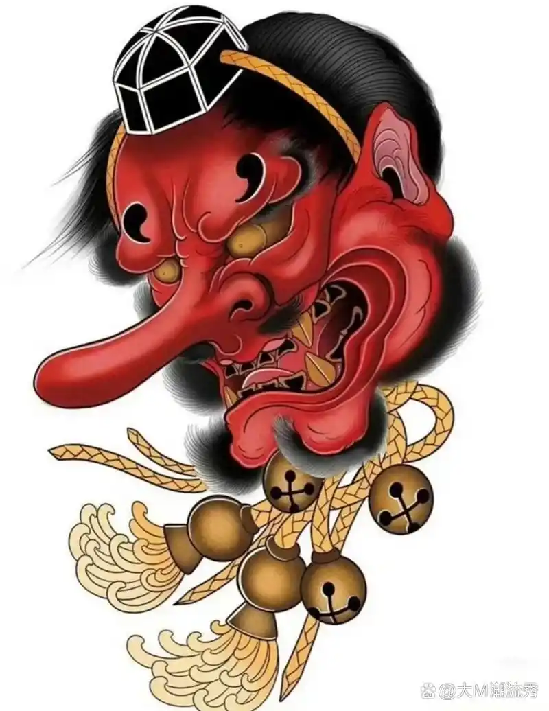 天狗纹身手稿 日式老传统小图,天狗纹身手稿
