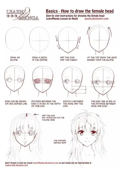 【绘画参考】男女脸部画法全解&人体比例参考素材~来自画师naschi!