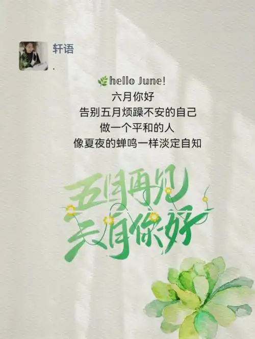 朋友圈美学六月你好正能量文案合集分享