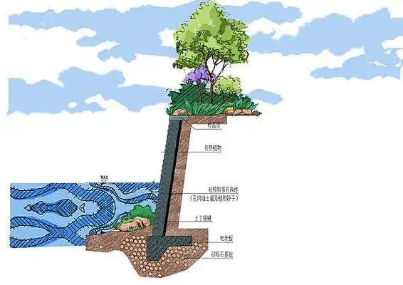 生态驳岸剖面图片__编号8420579_红动中国