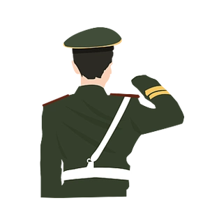 卡通行军礼的解放军战士原创元素