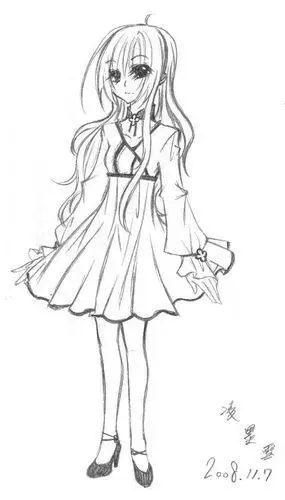 图片展示小女孩放风筝简动漫简笔画儿童画女孩女孩侧面简笔画全身教学