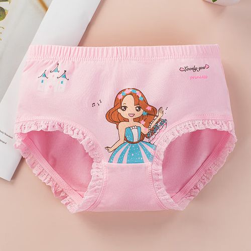 2-10岁女童内裤三角裤女孩子大中小童棉宝宝短裤 每色各一 5条装 l(26