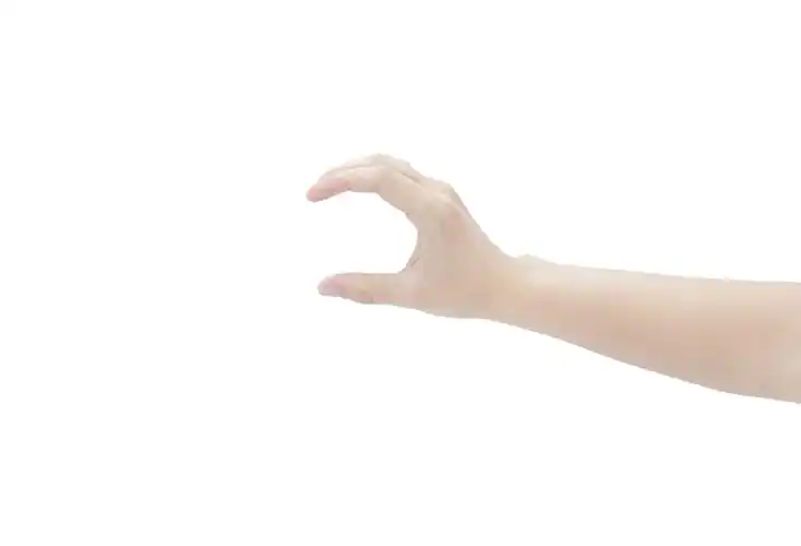 白底手势比划大小比划长短人物手势