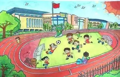 多彩的校园生活简笔画