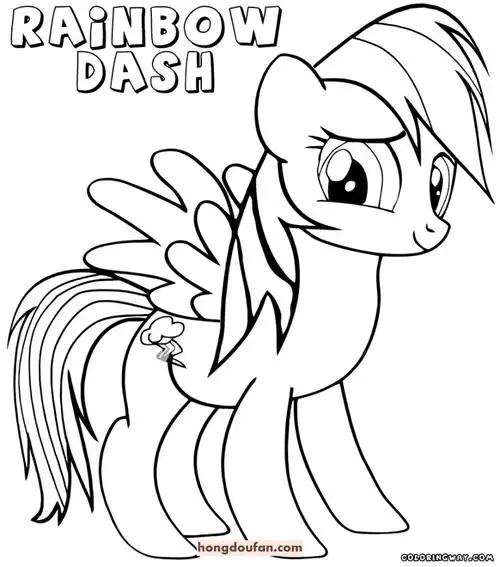 9张小马宝莉中可爱的云宝卡通涂色图片下载-红豆饭小学生简笔画大全