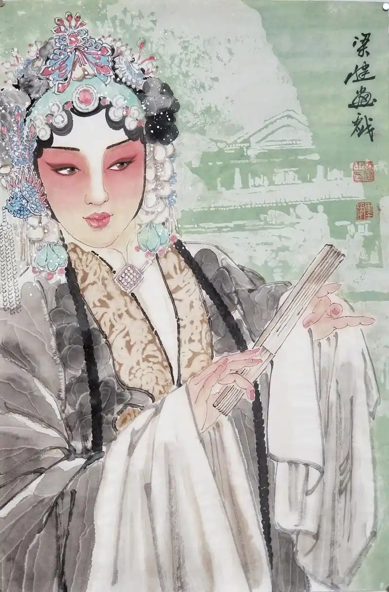 梁健—当代最具影响力的艺术家,三开戏曲人物50幅精选