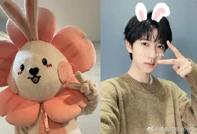 贺峻霖是兔子的事要藏不住啦,北京台春晚的吉祥物兔小蕊一样可可爱爱