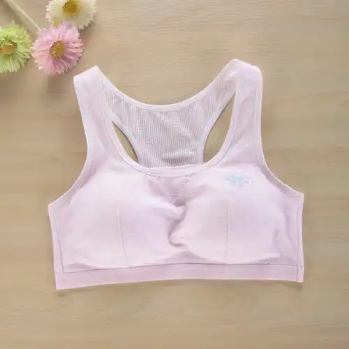 初中学生少女文胸衣育期韩版小背心高中青少年女生14内衣15岁16花粉色