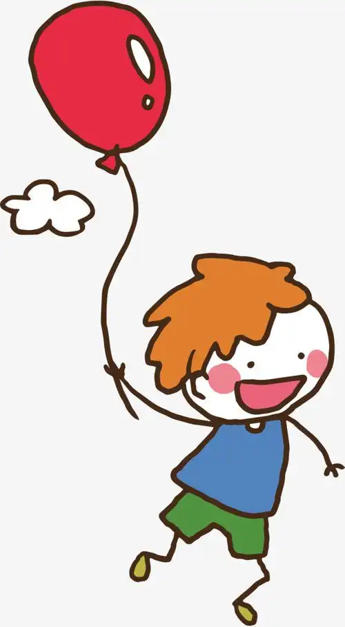 矢量图手拿气球的孩子
