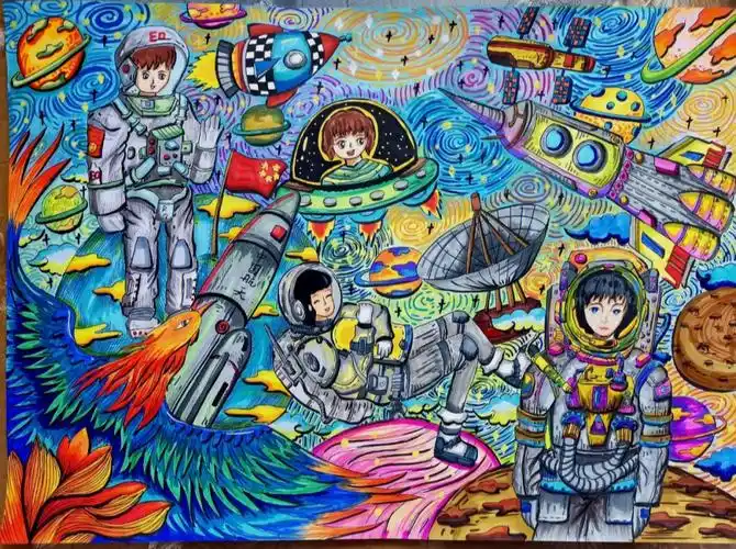 科幻画太空宇航员幻想画