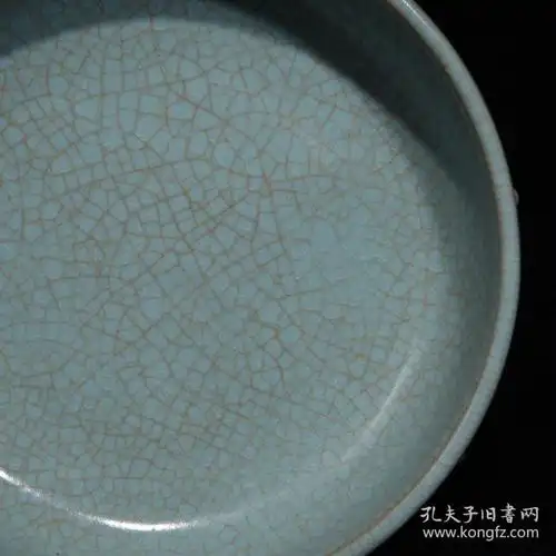 特价秒杀1590元海外回流宋汝窑冰裂纹鼓钉三足洗