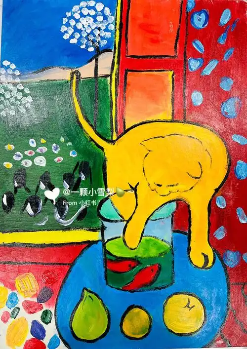 亨利马蒂斯学生名画临摹丙烯颜料画