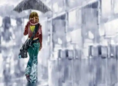 伤感的下雨图片一个人一把伞一条路自己走