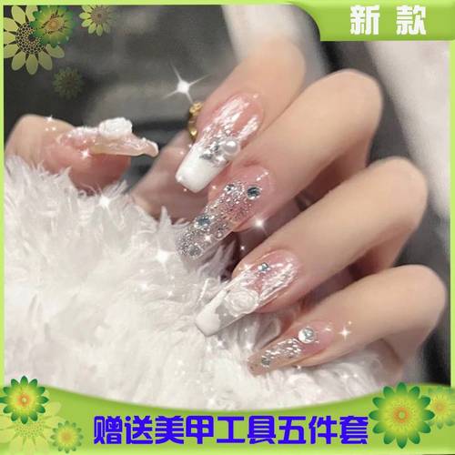 适合小学生的穿戴甲学生党儿童指甲贴小孩穿戴式美甲片长款浮雕短