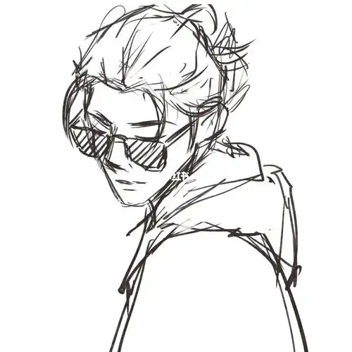 先来个草稿,戴眼镜帅气一点耶耶耶耶好久没画男孩纸啦#procreate绘画