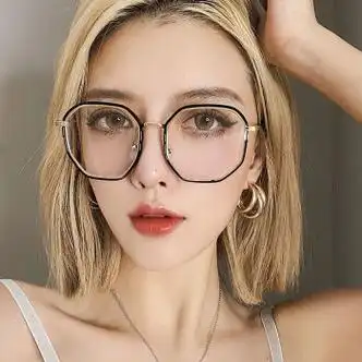 嘉蚁大眼镜框女近视眼镜有度数眼睛平光韩版潮男黑金框配其他度数联系