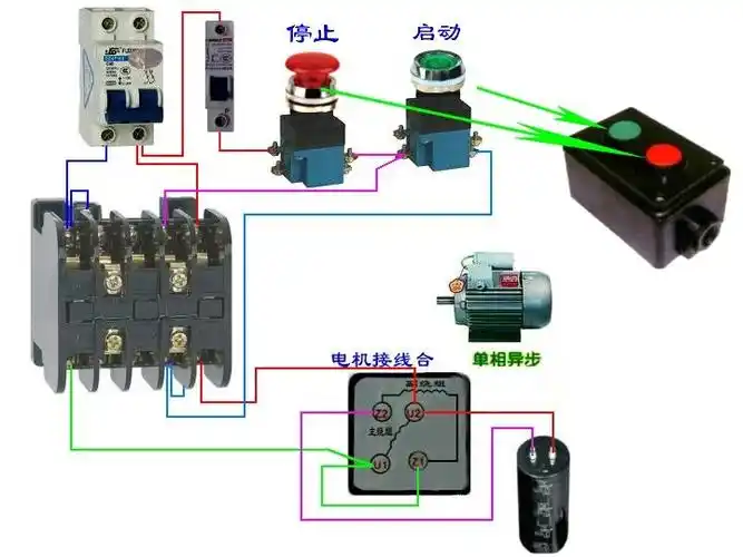 制茶机220vcj10接触器接线实图