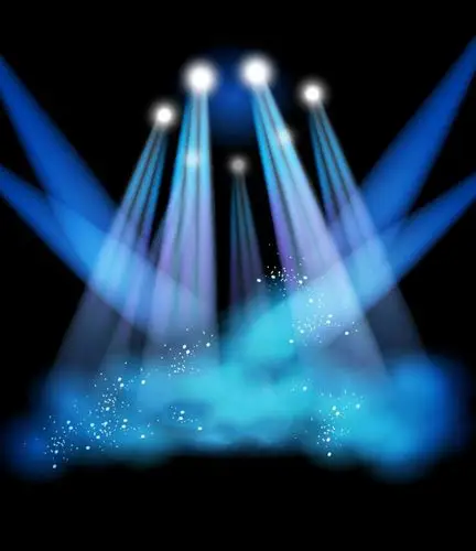 绚丽蓝色星光舞台海报背景素材