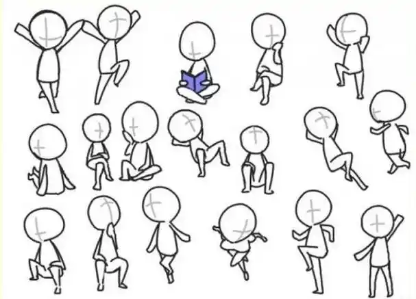 如何画出比别人灵动的q版人物超细致的q版人物动作参考