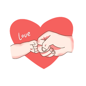 比心手势组图png免抠素材手拉手的一家三口png手绘商务合作和拼图简笔