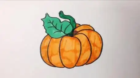 儿童早教益智启蒙绘画教程,简笔画教你画南瓜,一看就会