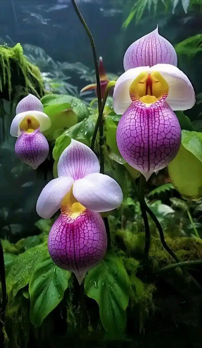 大自然的奇花异草:硬叶兜兰 硬叶兜兰叶片斑纹美丽,花直,花大而艳丽