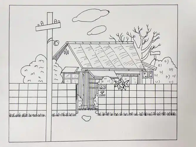 新手黑白简笔画小丸子的家day59