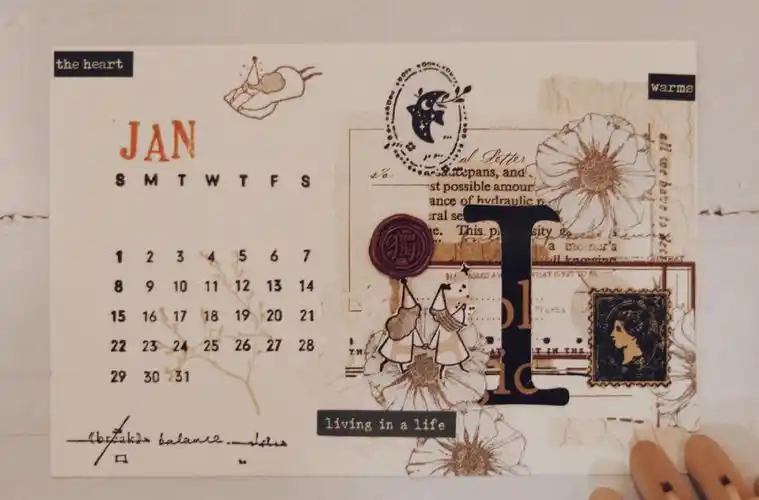 2023年轻复古拼贴月历