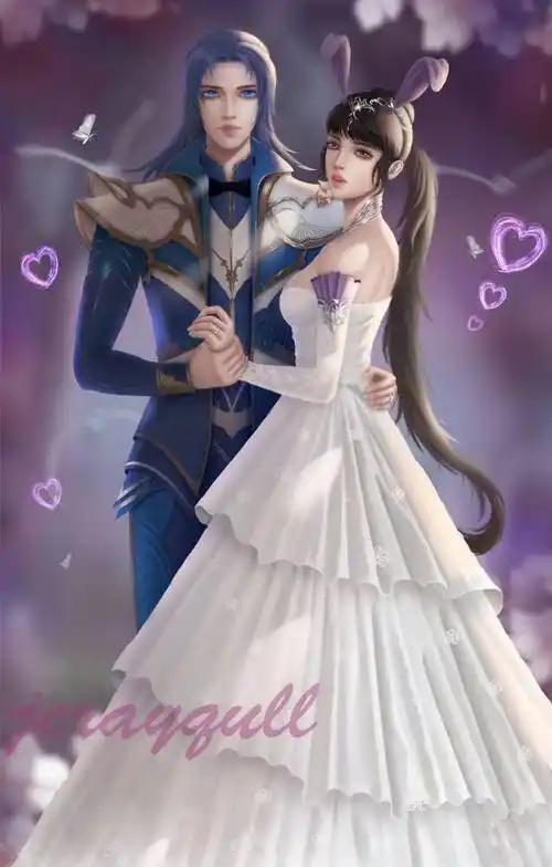 斗罗大陆:粉丝自制手绘版唐三小舞,看到结婚照那一刻,也太美了_绘画