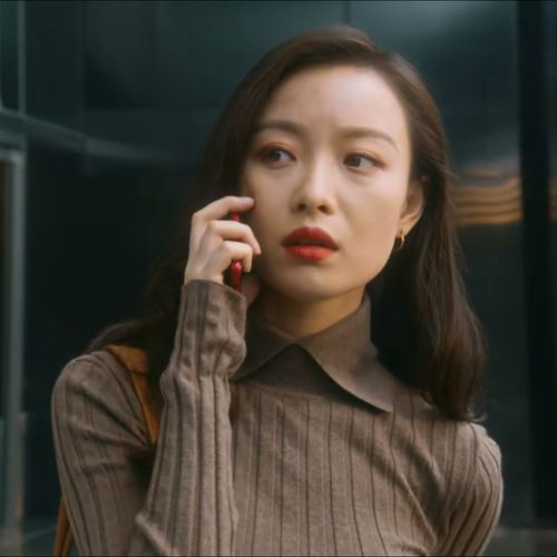 流金岁月倪妮朱锁锁同款咖色polo翻领针织衫上衣修身毛针织衫