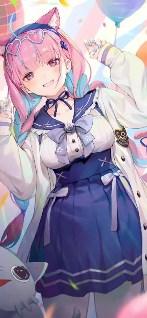 非常可爱的粉发动漫女狐狸美女高清