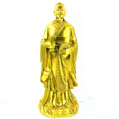 范蠡纯铜人物桌面工艺品现代公站陶朱财神文财神摆件