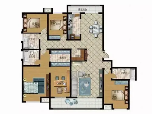 4室2厅2卫177.00㎡