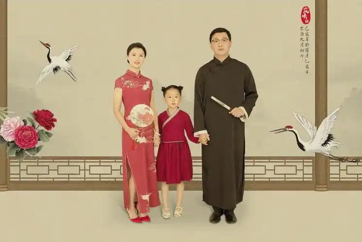 岚曦社工笔画/全家福/写真摄影