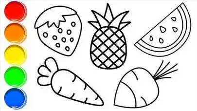 水果蔬菜组合简笔画