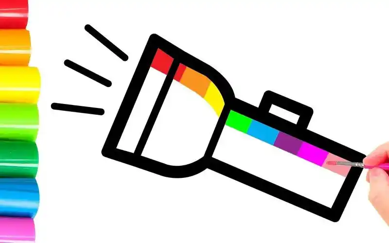 和我一起学画画,今天我们来画一个手电筒!