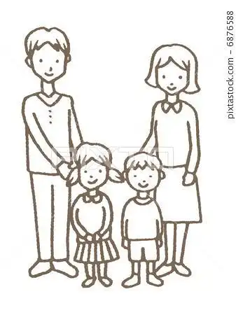 全家福简笔画四口之家