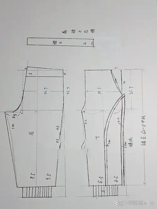 儿童运动裤|裁剪图