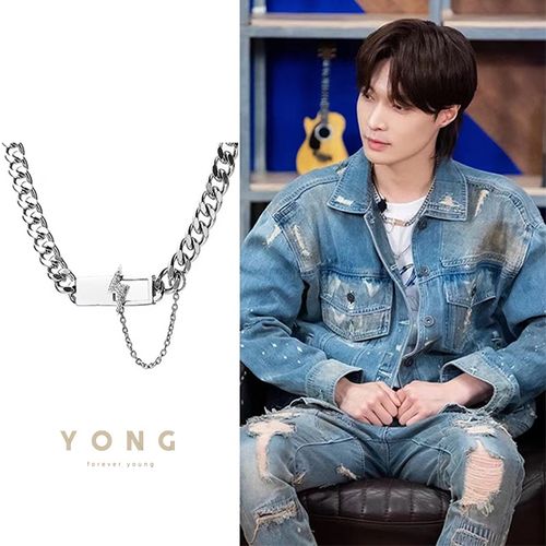 张艺兴同款项链男潮欧美嘻哈古巴链子高级感ins女吊坠情侣送男友