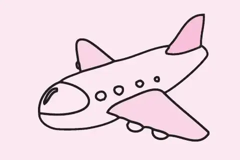 飞机简笔画图片大全步骤三:还有小尾巴.步骤二:左右两个翼.