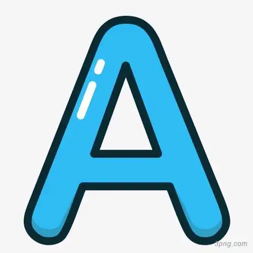 手绘蓝色英文字母apng素材透明免抠图片艺术字集