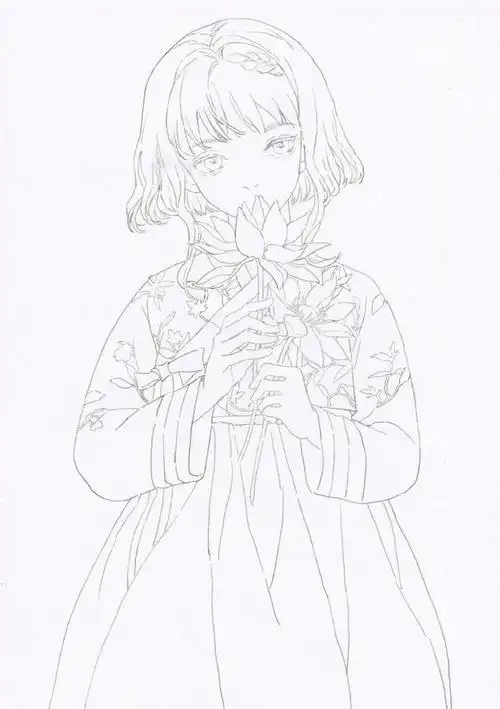 超赞人物手绘线稿,人物唯美,细节耐看,一起来学习一下吧!