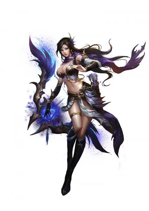 插画中国风古装3d古风美女弓弩手