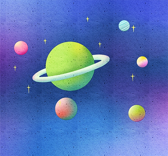 星球主题插画素材