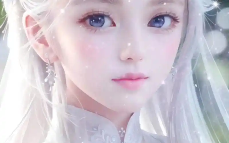 唯美的白发少女